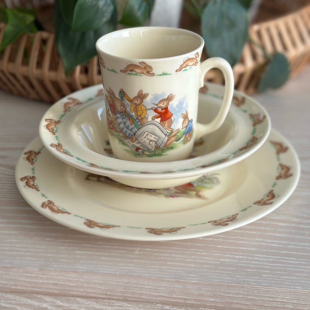Vintage Royal Dalton Bunnykins Children's Dining Set (plate, bowl, cup)